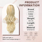 Ponytail Extension, Drawstring Ponytail Extension for Women 26 Inch Long Wavy Blonde Pony Tails Hair Extensions Synthetic Clip in Ponytail Hairpiece for Women(H24/60)