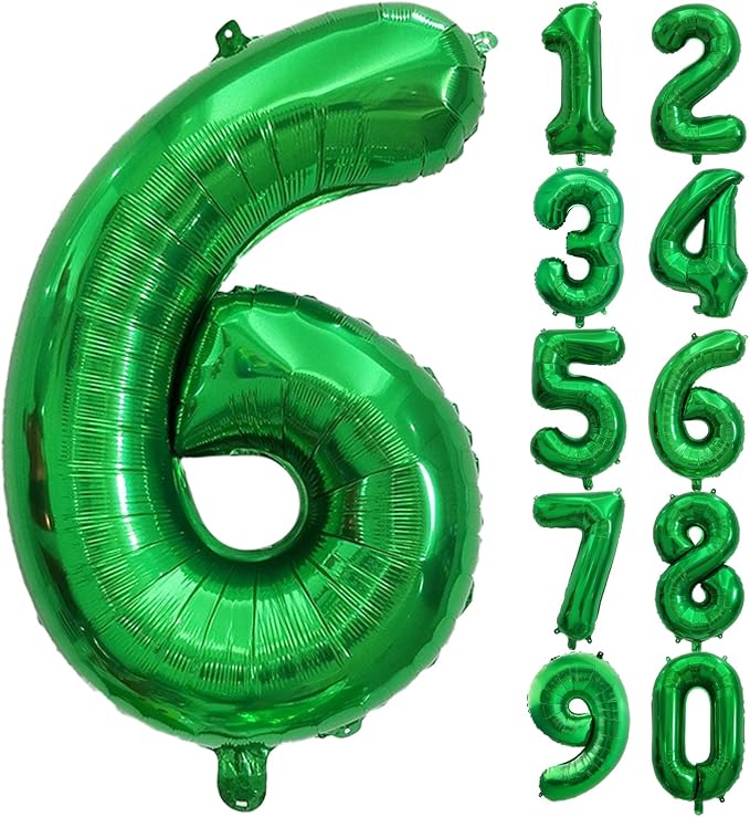 Number Balloons Green Party Balloon by United-UnicornsParty