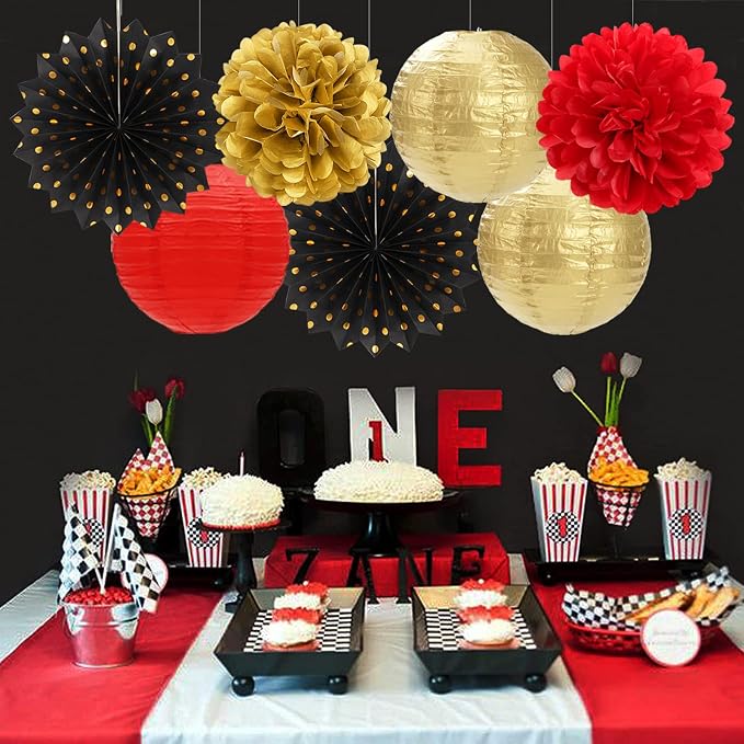 Red-Black Gold Casino Theme Party-Decorations - Image 6