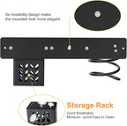 YUET Hair Dryer Holder Hairdryer Station Wall Mounted Spiral Shelf Bracket Stand Hanger Straightener Organizer Blow Storage with Holes Rack For Bathroom Aluminum Professional (Black With Cup)