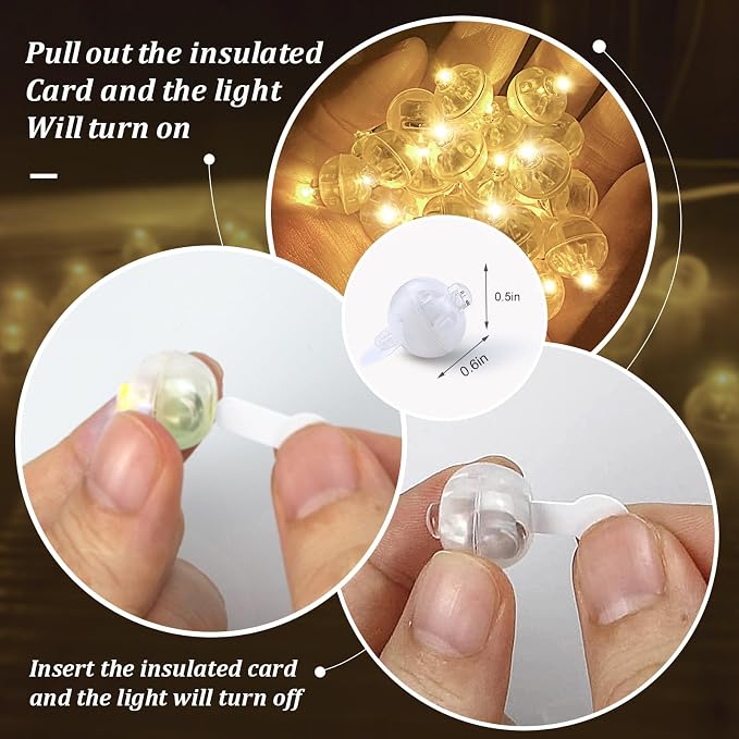 50pcs LED Warm White Balloon Lights, Round LED Mini Lights - Image 3