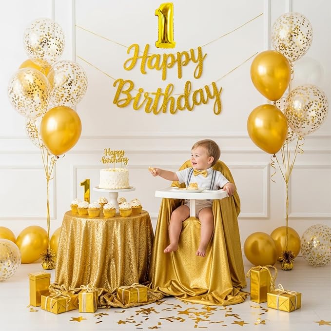 TONIFUL 20 Pcs Number Balloon 2 Set 16 Inch Fat Gold 0-9 Numbers Balloons | - Image 4