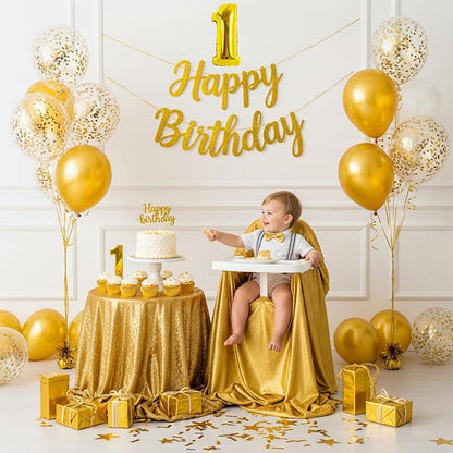 TONIFUL 20 Pcs Number Balloon 2 Set 16 Inch Fat Gold 0-9 Numbers Balloons | - Image 4