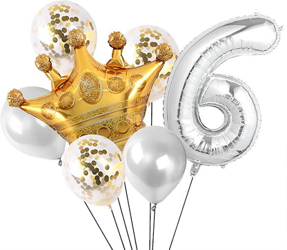40 Inch Silver Number Balloons, Helium Mylar Foil Number Balloons - Image 2