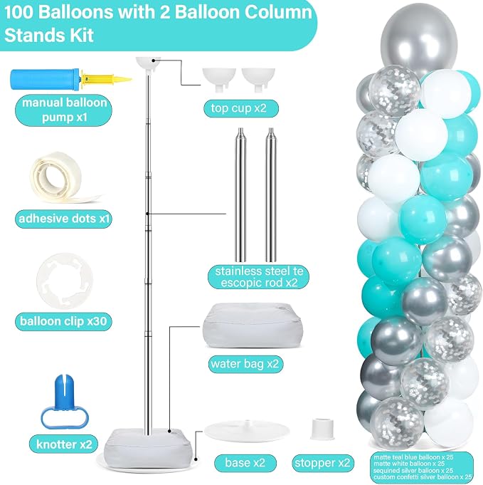 2 Sets Adjustable Balloon Column Stand Kit - Image 2