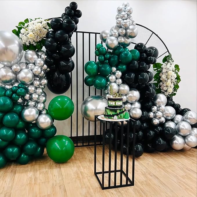 Dark Green Black Silver Balloon - Image 4