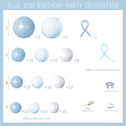 110pcs Blue Bow Balloon Garland Arch Kit - Image 2