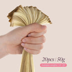 GOO GOO Genius Tape in Hair Extensions, Hand Tied Tape Weft, 16/22 Light Blonde Highlighted Golden Blonde, 20inch 50g 20pcs, Remy Human Hair, Seamless Invisible Tape, Natural Blend, Lightweight
