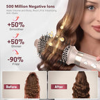 Dual Voltage StyleVibe 6-in-1 Air Styler, Hair Dryer & Blow Dryer Brush with Travel Case - Auto Wrap Curls (L/R), Fast Drying, Thermal Brush for Blowouts & Frizz-Free Volume, No Heat Damage