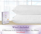 California Design Den Pillow Cases Standard Size Set of 2-1000 Thread Count Sateen, Soft and Thick 100% Cotton Pillowcases Queen/Standard, Durable - White