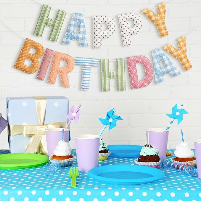 Felt Happy Birthday Garland Rainbow Banner Reusable Happy Birthday Sign Party - Image 5