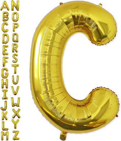 VHUWE 40 inch Gold Letter C Balloon, Big Size Alphabet Foil Mylar Helium by VHUWE