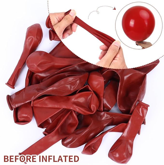 RUBFAC Red Balloons Different Sizes Ruby Red Balloon Arch Kit 129pcs | Cherry - Image 2