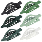 Flat Hair Clips for Women - 6 PCS French Flat Claw Clips Medium Hair Clips for Girls Large Hair Claw Clips for Thick or Thin Hair Strong Hold No Slip Hair Accessories for women (Green)