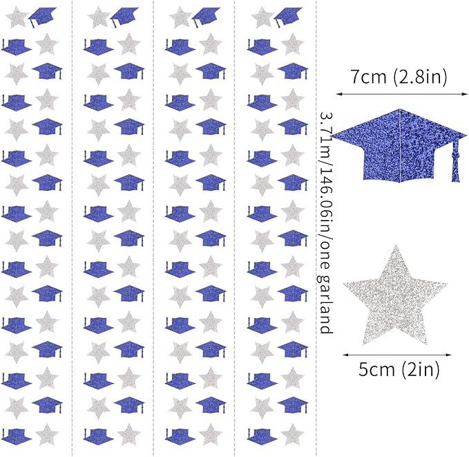 Navy-Blue Silver Graduation-2026 Class Party-Decorations - Image 3