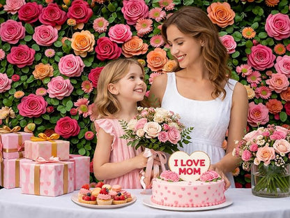 7X5ft Floral Backdrop for Photography Valentine's Day Backdrop Wedding - Image 3