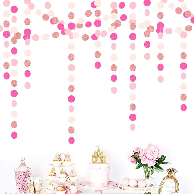Hot-Pink Rose-Gold Party Decorations Garland - 52ft Wedding Bridal Shower - Image 4