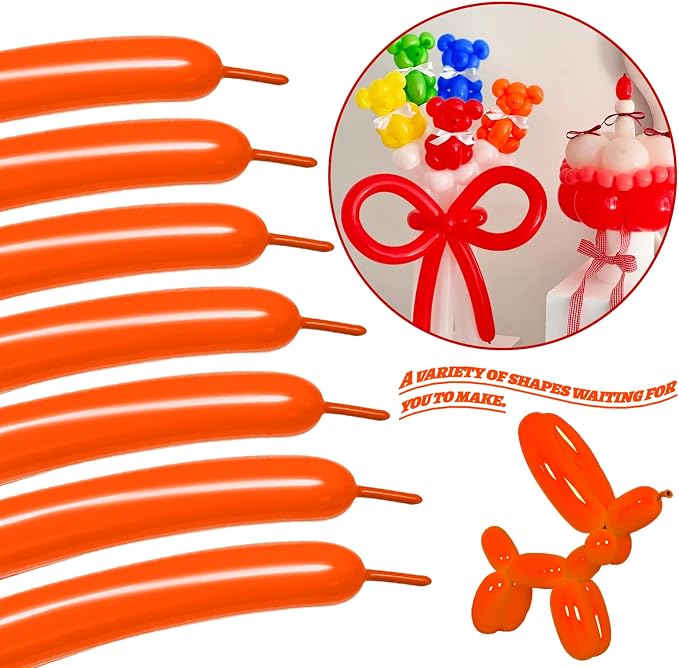 LXZFCRG 260 Balloons Orange Long Balloon - Image 4