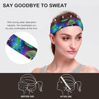 Sweatbands Sport Headbands for Tennis, Running, Basketball, Working Cloth Magic Mushrooms Trippy Galaxy Space Art Sweat Band