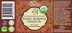 US Organic Sweet Almond Kernel Oil, USDA Certified Organic,100% Pure & Natural, Cold Pressed Virgin, Unrefined in Amber Glass Bottle w/Eyedropper, Sourced from Poland (4 oz (115 ml))