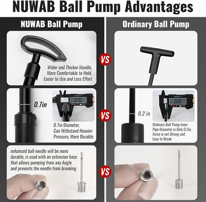 NUWAB 10.6 Inch Ball Pump, Lightweight Portable Hand Air Pump | NUWAB Ball Pump - Image 4