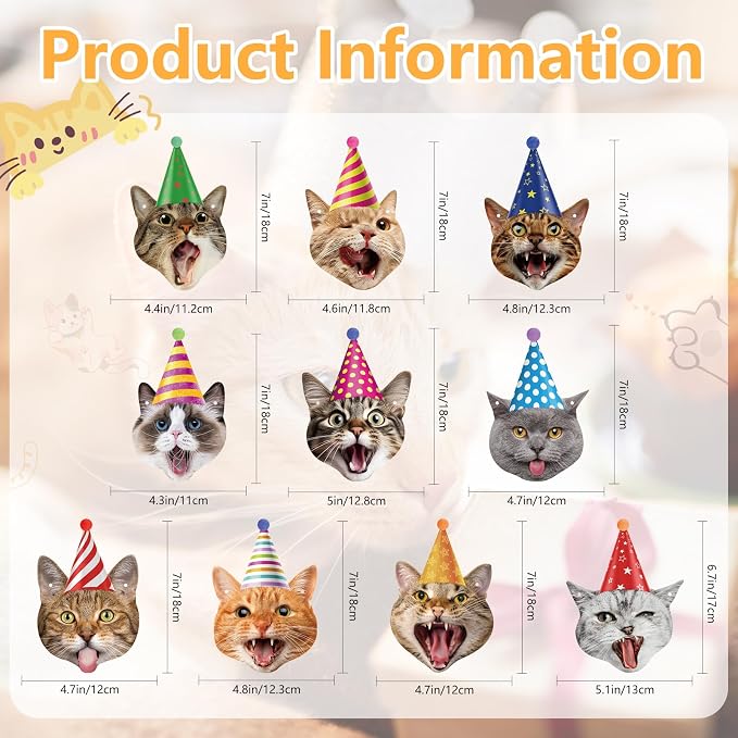 Hooqict Cat Birthday Banner Birthday Party Decorations - Image 4