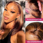 4/27 Ombre Highlight Bob Wig Human Hair 14 inch straight 427 bob wig 13x4 Highlight HD Lace Frontal Bob Wig Human Hair 180% Density Pre Plucked Ombre Short Bob Wigs for Black Women