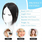 SARO-UP Hair Toppers for Women Real Human Hair Toppers for Women with Thinning Hair pieces with No Bangs 3 * 4Inch Hand-Tied Invisible Upgrade Swiss Base 10Inch Topper (Natural Black)
