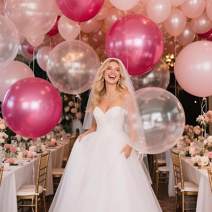18 Inch Clear Balloons 12 Pack Large Latex Party Balloons Round Helium Balloon - Image 7