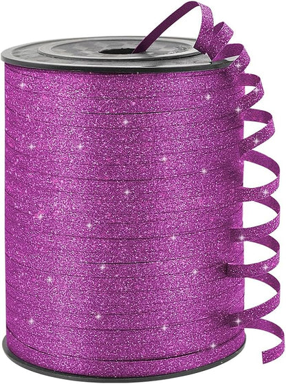 Purple Glitter Curling Ribbon, 1/5" Wide x 500 Yards Christmas Curling Ribbons by KMERLIFE