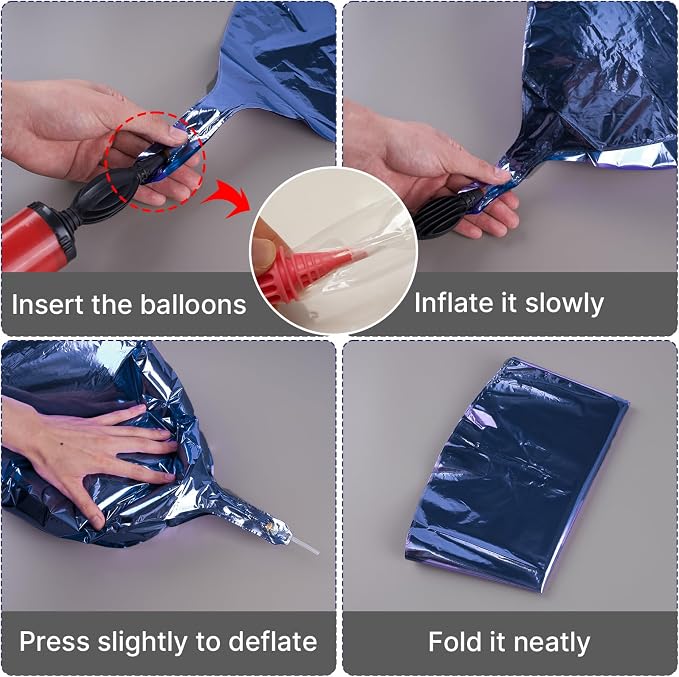 PartyWoo Navy Blue Large Round Giant 4D Jumbo Foil Balloons 3pcs 50 Inch | 50 - Image 5
