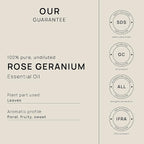 VINEVIDA Rose Geranium Essential Oil 10 mL - Undiluted Candle Scent DIY Scents for Candlemaking Soap Making Safe Skin 0.33 Fl Oz 1.33 ounces