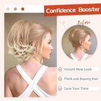 KooKaStyle Ponytail Extension, 10" Short Claw Clip in Pony Tails Hair Extensions Curly Wavy Synthetic Drawstring Hairpieces for Women(Honey Blonde and Dark Blonde Tips)