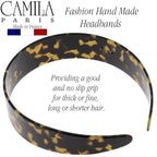 Camila Paris CP3460 French Headband for Women, Handmade Tokyo, Strong Hold Grip Women's Hair Band, Ligth and Very Flexible, No Slip and Durable Styling Girls Hair Accessories, Made in France