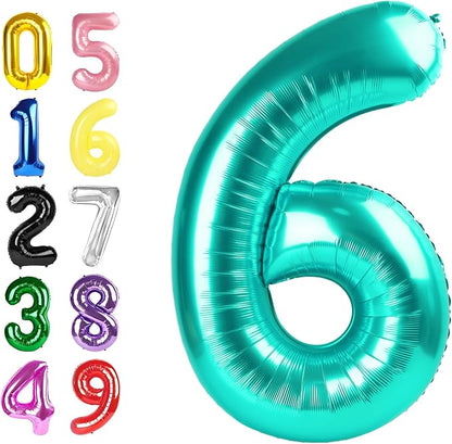 Happy Birthday Balloon 40 Inch Blue-Green 5 Balloon by Argthjy