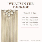GOO GOO Clip in Hair Extensions Real Human Hair, Remy Human Hair Extensions Clip ins for Women, Natural Human Hair, 20inch 160g 7Pcs, #17A/60A Ash Blonde Highlighted Platinum Blonde