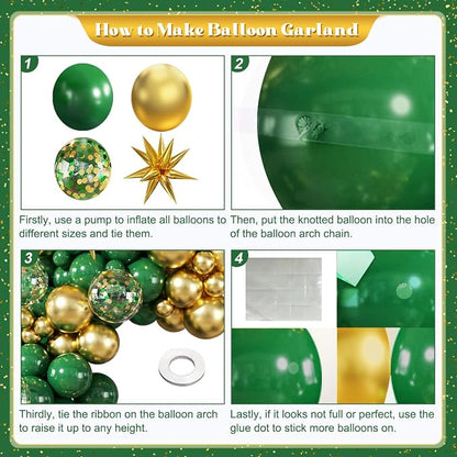 Green and Gold Balloon Arch Kit - Image 5