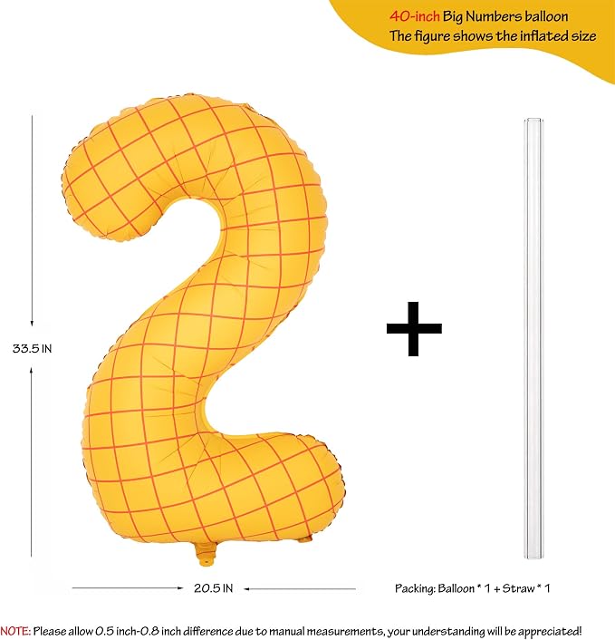 40 In Matte Yellow Number 2 Balloons Helium Foil Mylar Balloon Digital 2 | The - Image 2