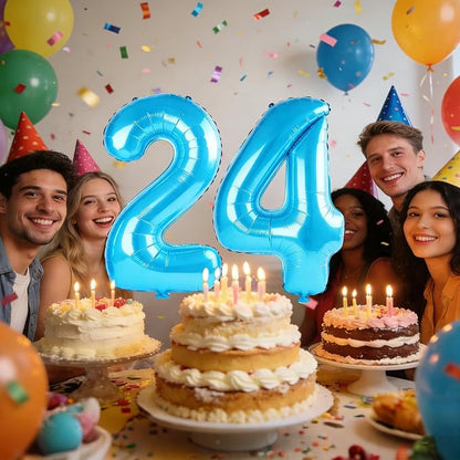 40 Inch Number 24 Balloons for 24th Birthday Party Decorations, 0-100 Jewelry - Image 2