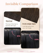 GOO GOO Invisi Edge Tape in Hair Extensions Human Hair, 4/18 Balayage Chocolate Brown Highlighted Dirty Blonde, 20pcs 14inch 50g, Virgin Remy Hair, Seamless Injected Tape, Natural Look