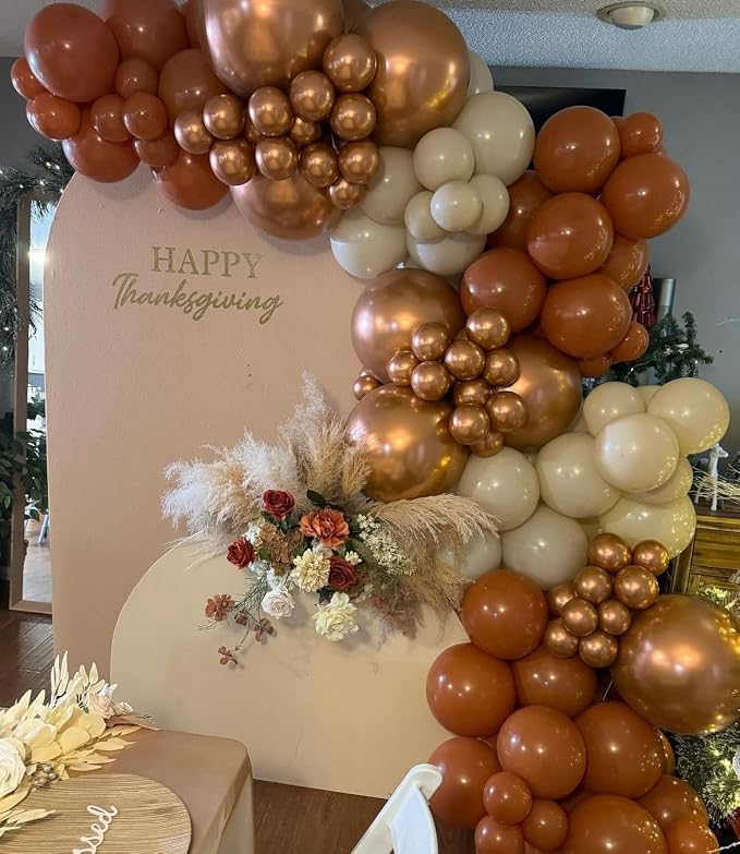 Burnt Orange Copper Fall Balloons - Image 6