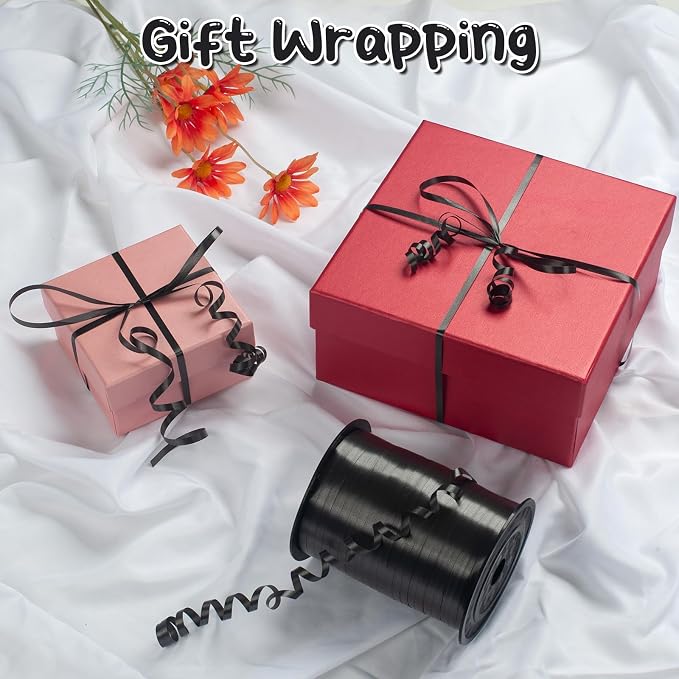 500 Yard Black Curling Ribbon for Gift Wrapping, Balloon Thin String, 3/16" - Image 3