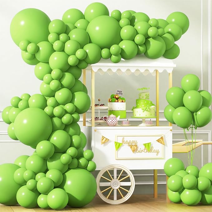 APLANET 150pcs Lime Green Balloons Different Sizes 18 12 10 5 Inch Light Fruit by ZJHAI
