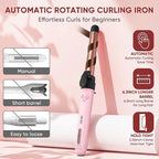 ABNER Rotating Curling Iron Set, Automatic Curling Wand for Long Hair, Easy to Use Hair Curler Get Effortless Beach Waves, 3 Sizes Ceramic Barrel 0.75" 1" 1.25" to 430°F with Home Button, Dual Voltage
