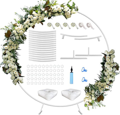 Queension Large Wedding Arch for Ceremony 7Ft, Circle Arch for Party, Outdoor by Queension