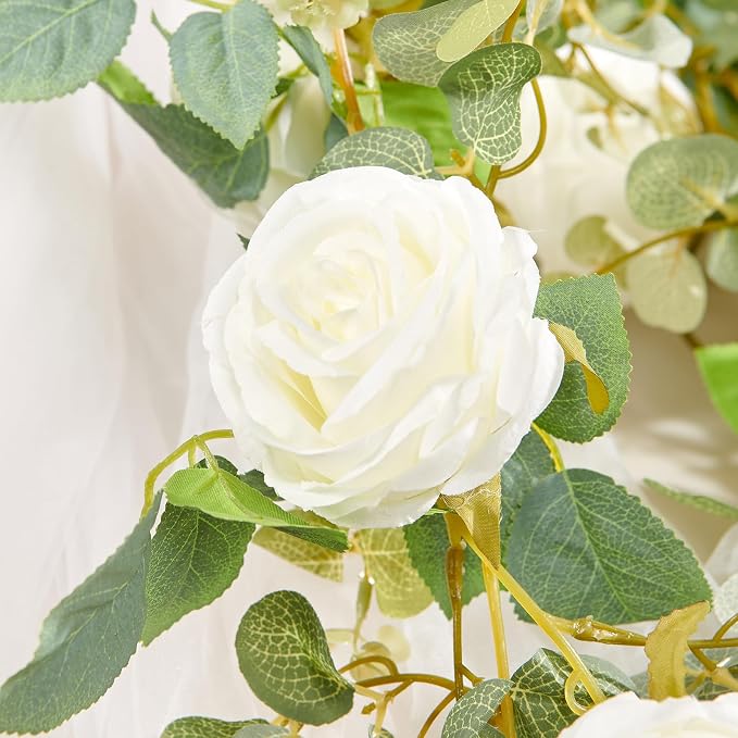 Artificial Flower Garland 2pcs 5.4ft Floral Peony Vine Decor, Hanging Faux - Image 6