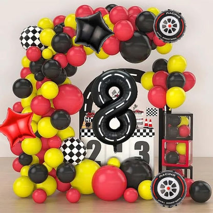 Race Car Balloons, 40 Inch Racetrack Number 8 Balloon, Big Number Balloons Black - Image 6