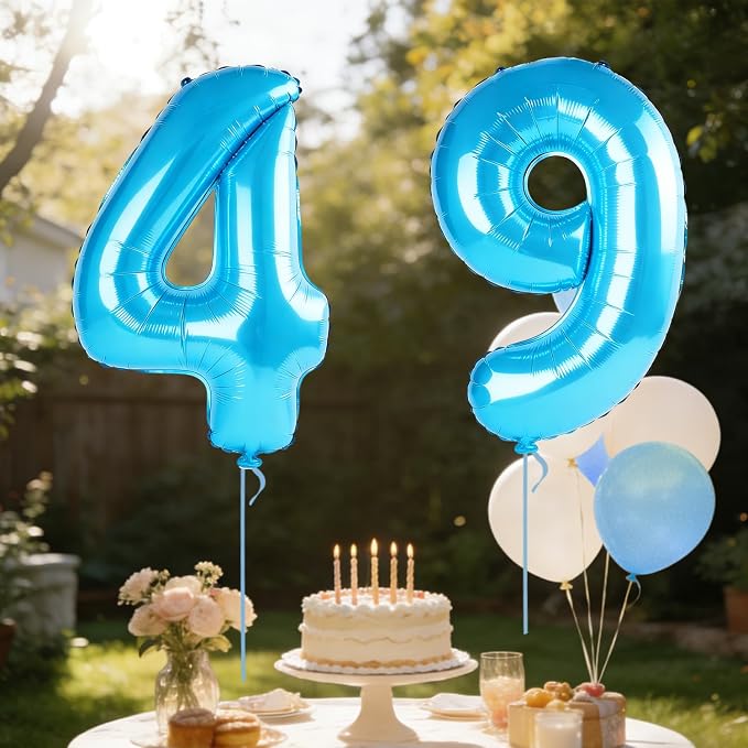 40 Inch Number 49 Balloons for 49th Birthday Party Decorations, 0-100 Jewelry - Image 3