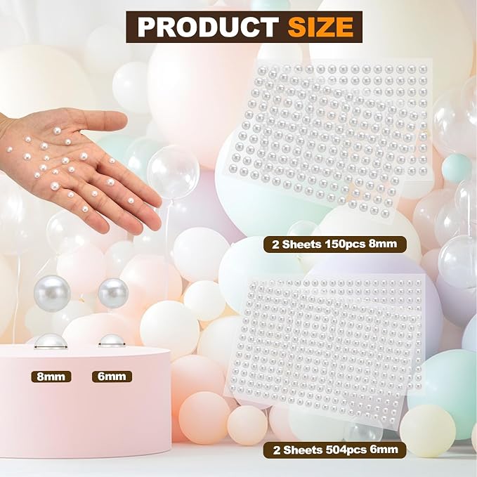 820Pcs Self Adhesive Pearl Stickers - Image 6