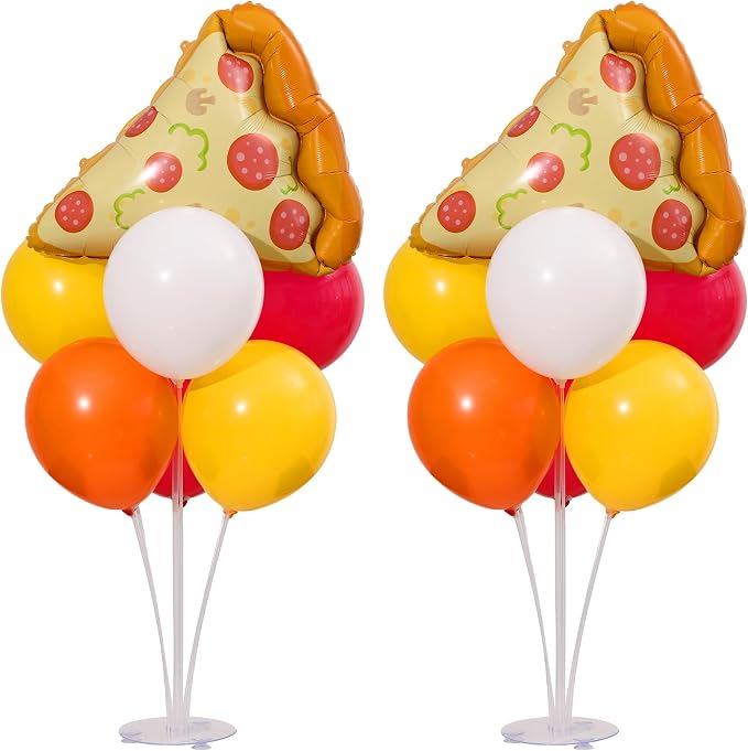 Pizza Party Decorations Balloon Table Centerpiece Stand Kit 2 Sets by KIRINDECORATION